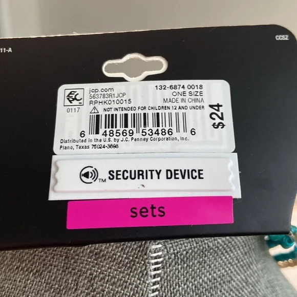 Mixit turquoise bead knot necklace and earring set - Picture 3 of 5